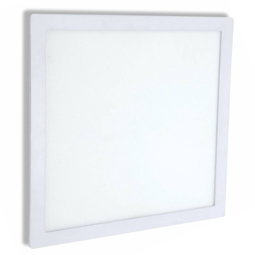 Luminária Led Teto Sobrepor Quadrada de Alumínio Branco Moderno Pequeno 12w 16x16 Para Decorar