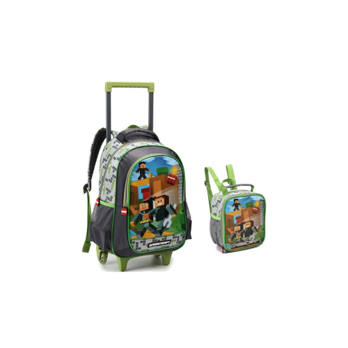 Kit Mochila Escolar Infantil Brancoala Games Rodinhas Tam G