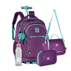 Kit Mochila Rodinha Estojo E Lancheira Rebecca Bonbon Roxo é boa?