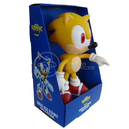 Boneco Super Sonic Grande Super Size 23Cm - Sonic - WebContinental