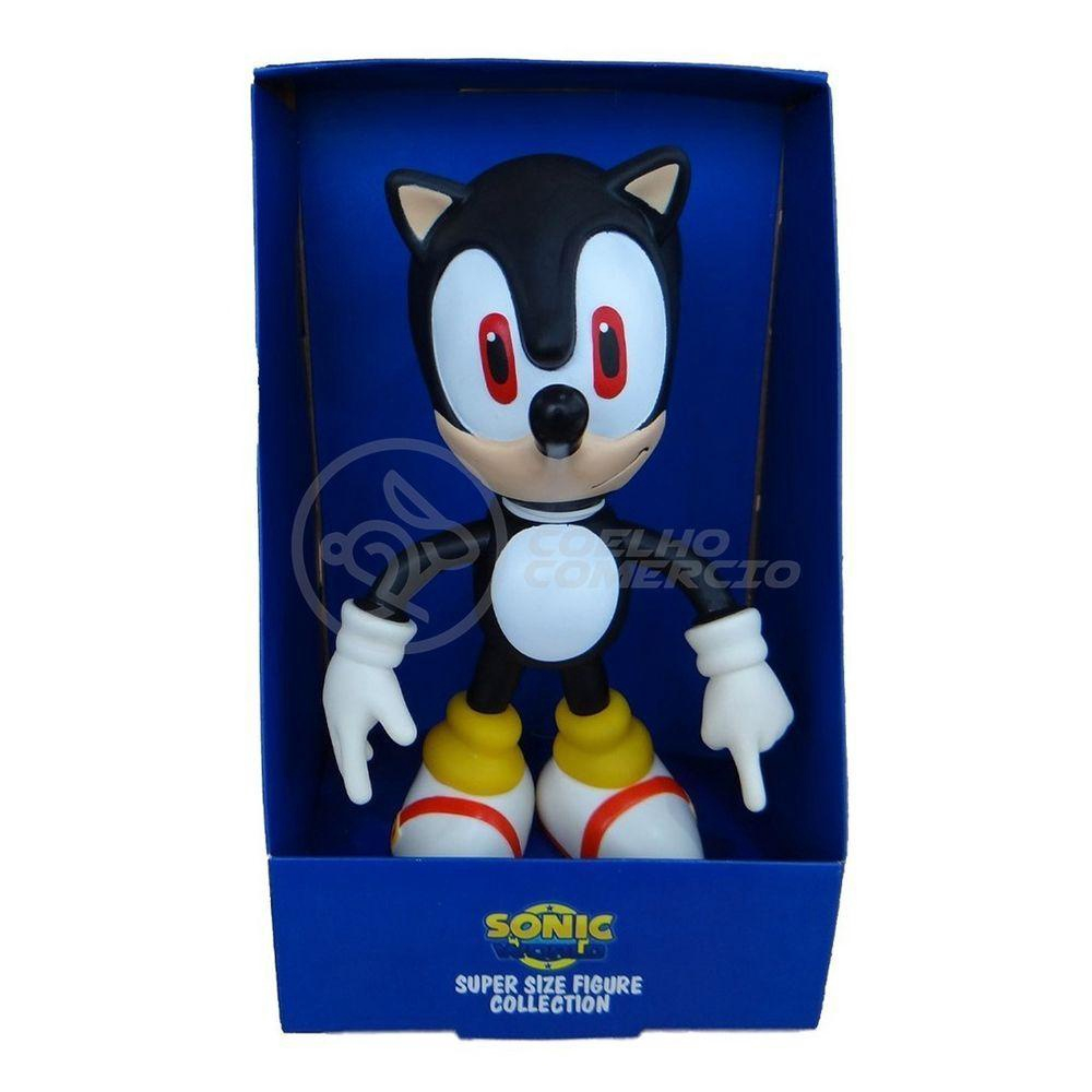 Boneco Sonic Preto Grande Super Size 23Cm - Sonic em Promoção na