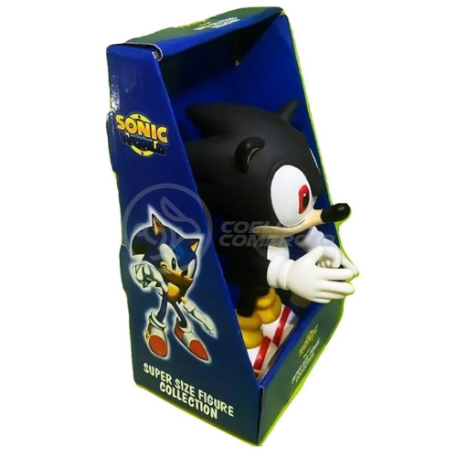 Boneco Sonic Preto Grande Super Size 23Cm - Sonic em Promoção na