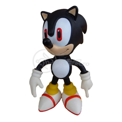 Boneco Sonic Preto Grande Super Size 23Cm - Sonic em Promoção na