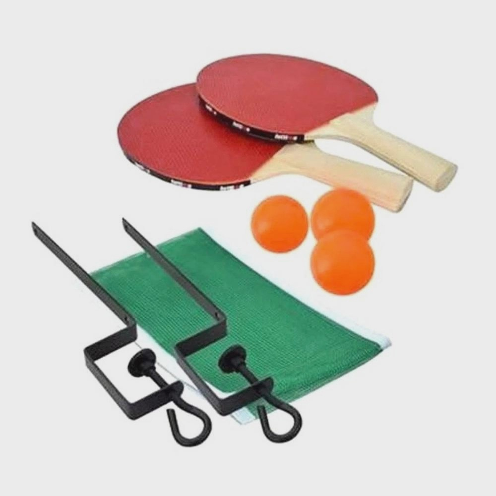 KIT RAQUETE TENIS DE MESA PING PONG COM 3 BOLAS REDE E SUPORTE CONJUNTO  COMPLETO INFANTIL E ADULTO