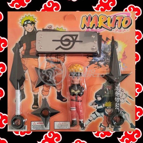 Kit Bandana Naruto aldeia da folha Renegado, Kunai, Shuriken e