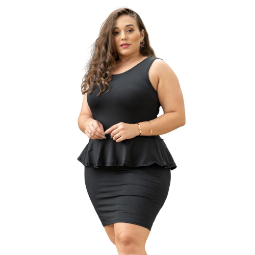 Vestido Peplum Plus Size Tamanhos Grandes em Promo o na Americanas