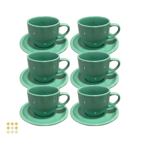 Conjunto Chá e Café em Porcelana Verde