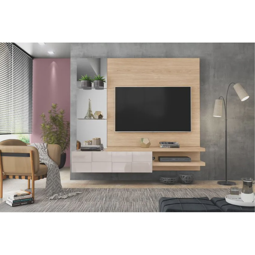 Painel Home Suspenso Turim Duna Off White Para Tv Polegadas Mdf Dj M Veis No Shoptime