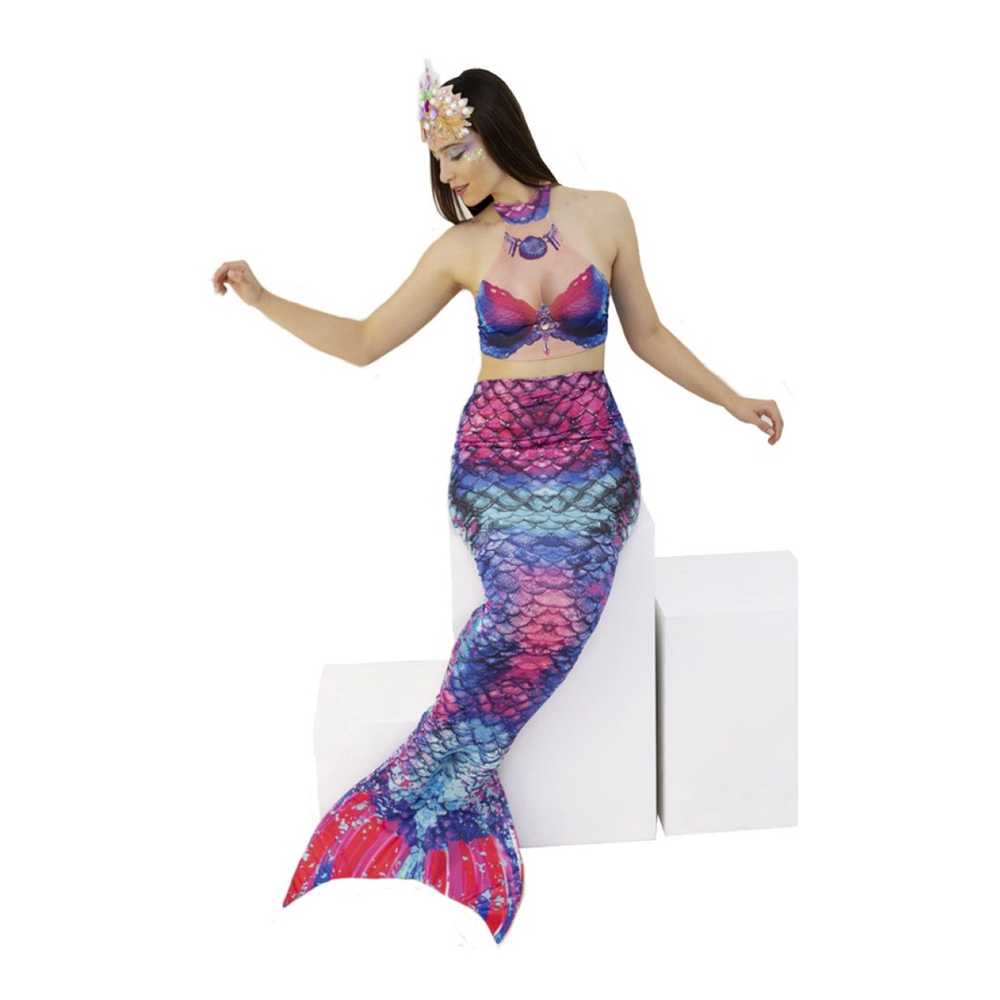 Fantasia Sereia Feminino Adulto Roupa Carnaval e Cauda Luxo