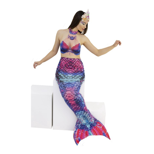 Fantasia Sereia Feminino Adulto Roupa Carnaval e Cauda Luxo