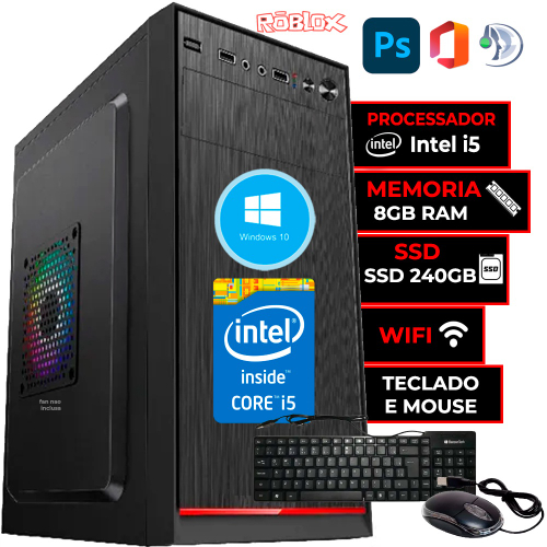 Pc Cpu Gamer 4ª geração para Roblox ssd + kit gamer completo em Promoção na  Americanas