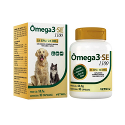 Omega 3 Se 1100 Vetnil Menor preço em Omega 3 Se 1100 Vetnil