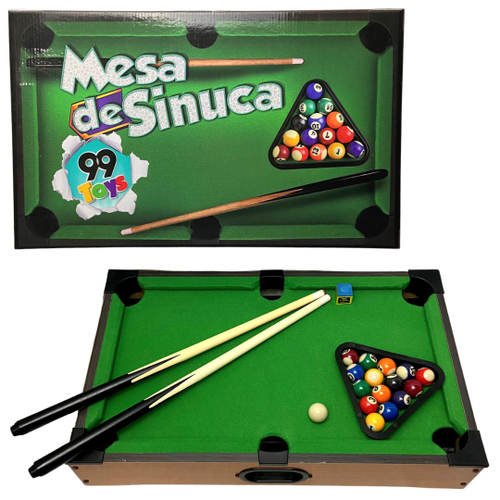 MESA PARA SINUCA COM TACOS E BOLAS