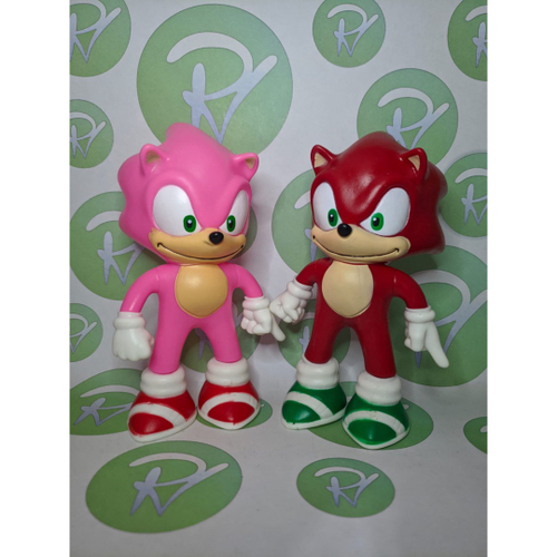 Boneco Sonic - Azul, Amarelo, Preto, Vermelho e Rosa - 14cm