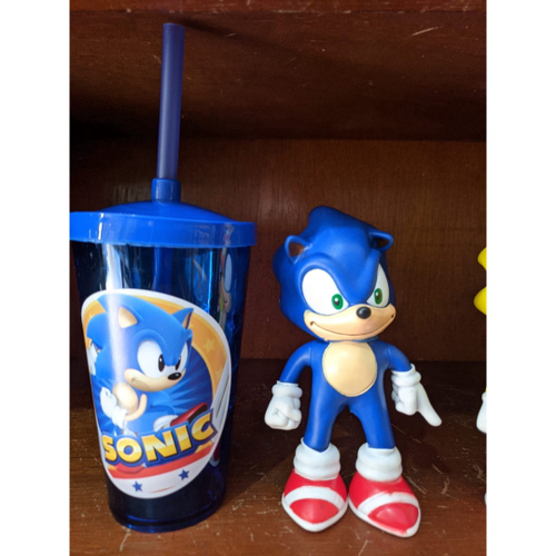 Boneco Sonic - Azul, Amarelo, Preto, Vermelho e Rosa - 14cm