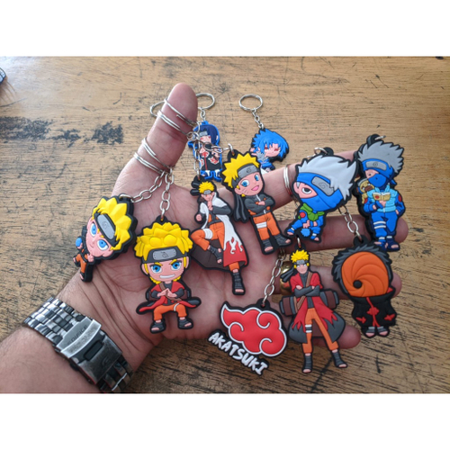 Chaveiro Metal Símbolo Akatsuki Anime Ninja Naruto Geek no Shoptime