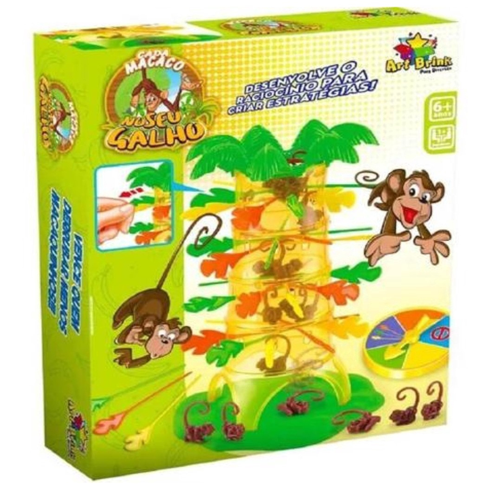 Jogo Tabuleiro Infantil Cada Macaco No Seu Galho Com Livro Oferta