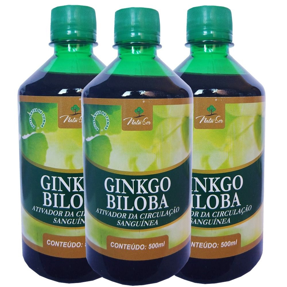 3 Frascos Ginkgo Biloba Líquido 500ml Natu Ser Submarino
