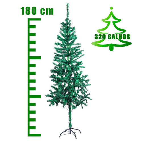 Árvore De Natal Grande Pinheiro 90Cm Verde 90 Galhos no Shoptime