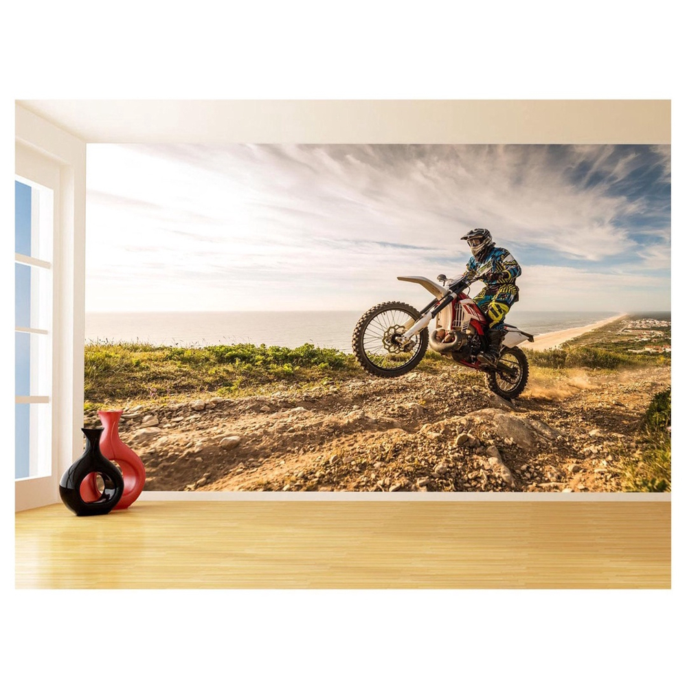 Papel De Parede 3D Moto Cross Trilha Terra Mx 3,5M Bkm27 em Promoção na  Americanas