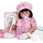 Boneca Bebe Barata Reborn Morena Baby Dolls Super Linda Rosa - Chic Outlet  - Economize com estilo!