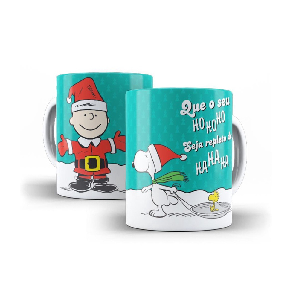 Caneca Feliz Natal Ho-Ho-Ho Repleto De Ha-Ha-Ha Presente - Minha Caneca