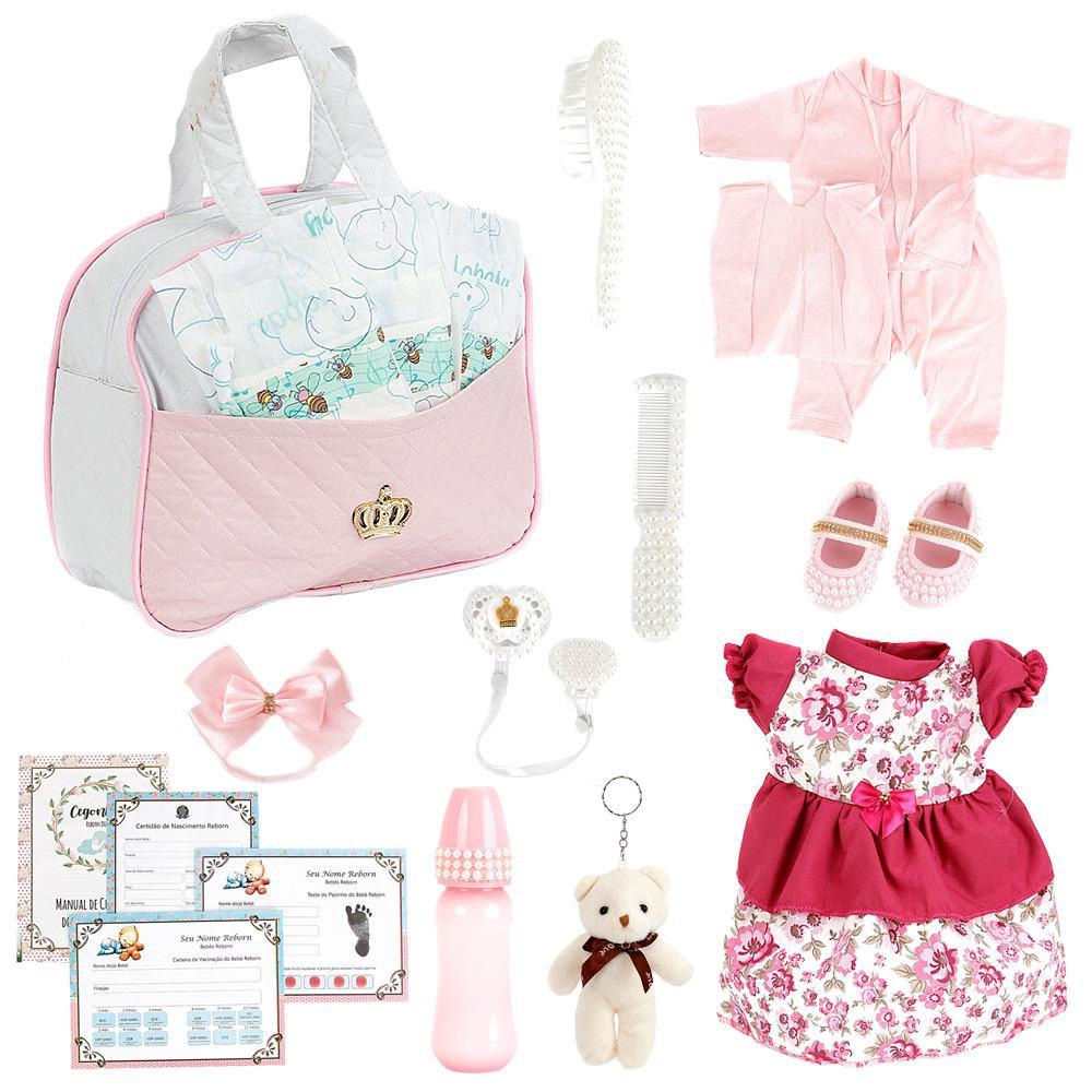 Bebê Reborn Barata Enxoval Princesa + Bolsa Maternidade