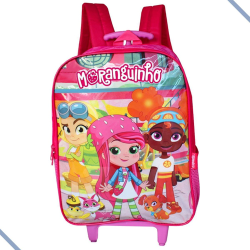 Mochila Escolar Moranguinho Pets 3d Com Rodinhas E Lancheira 2020