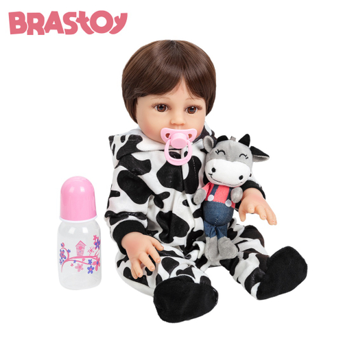 Brastoy Boneca Bebê Reborn Menina Silicone 