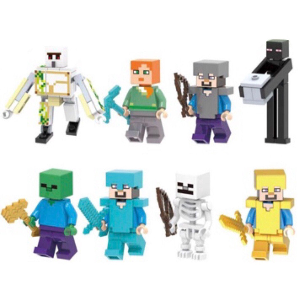 Bonecos Blocos De Montar Steve Enderman Iron Golem Minecraft em Promoção na  Americanas