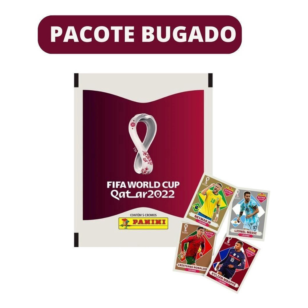 FIGURINHA NEYMAR LEGEND GOLD + MBAPPE LEGEND SILVER CATAR 2022