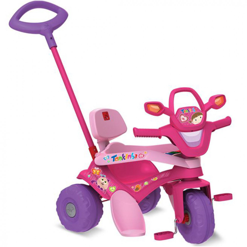 Triciclo Infantil Motoca Minnie para Passeio com Empurrador e