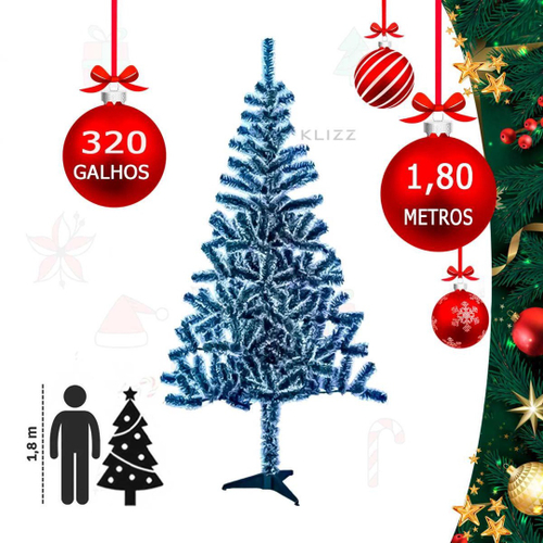 Árvore De Natal 1,80m Grande C/ 320 Galhos Pinheiro De Natal Cor Verde