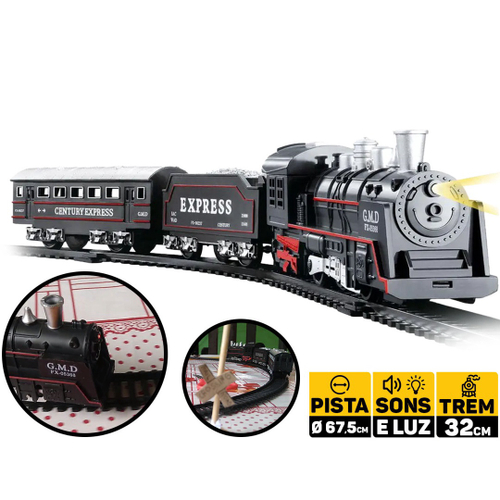 Pista Trem Locomotiva Com Luz Dmt5373 - Dmtoys