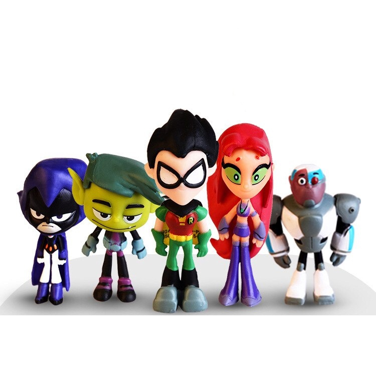 Bonecos Jovens Titãs Teen Titans Robin Mutano Cyborg Ravena no Shoptime