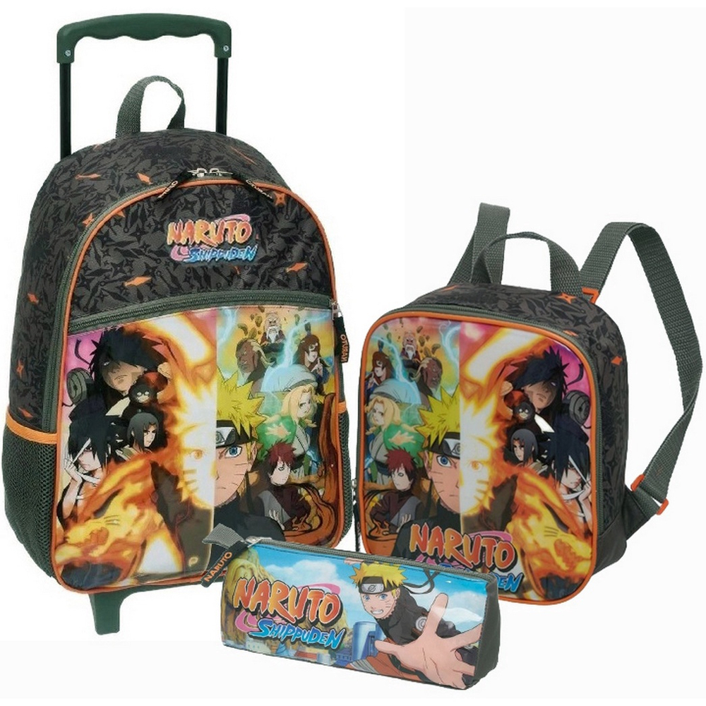 Kit Material Escolar Infantil Completo Naruto Shippuden Nf