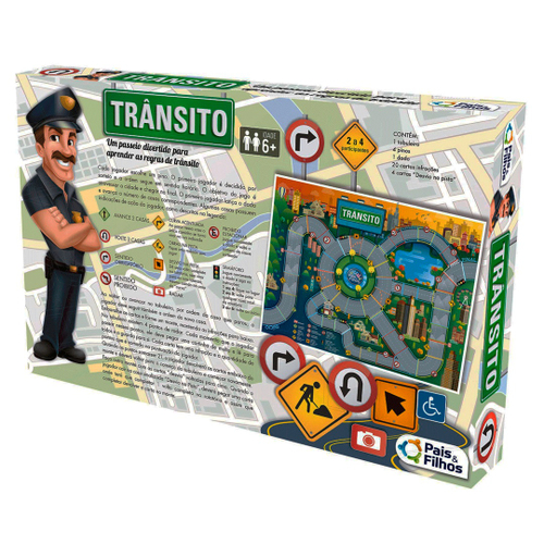 Jogo de Tabuleiro Trânsito - Pais e Filhos - Kits e Gifts