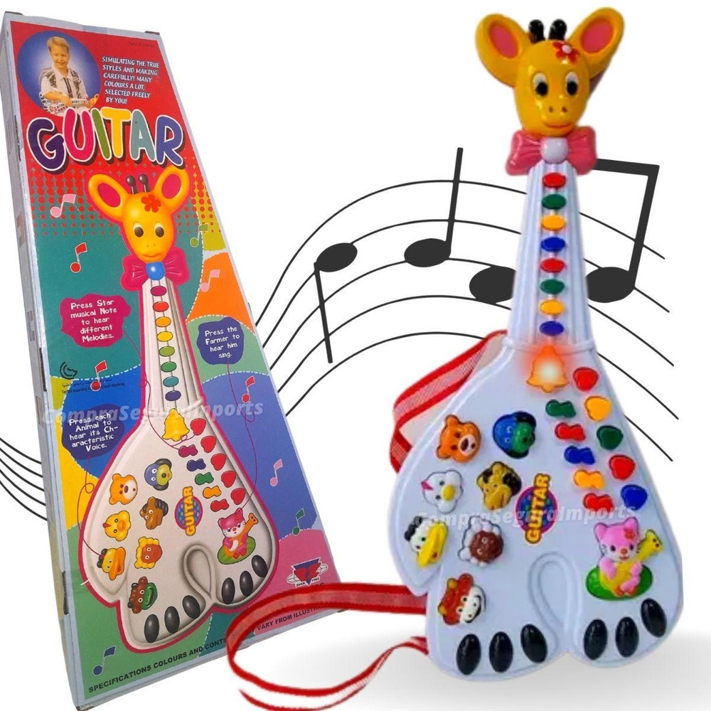 Teclado Piano Musical Luz Som De Bicho Animais Infantil