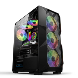 Gabinete Gamer Hayom Gb 1710 Preto Lateral Vidro C/fans Rgb Menor preço em Gabinete Gamer Hayom Gb 1710 Preto Lateral Vidro C/fans Rgb
