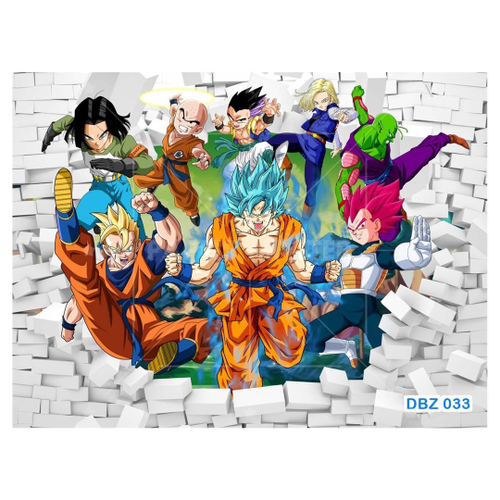 Papel De Parede 3D Dragon Ball Goku Vegeta Anime 3,5M Dbz15 - Você