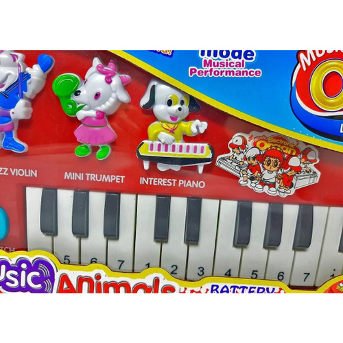 Teclado Musical Infantil Com Sons Instrumentais E Animais Cor Vermelho