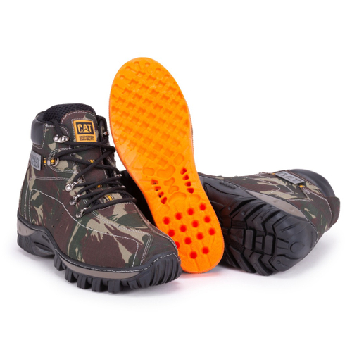 BOTA EM COURO CAT 01 CAMUFLADA