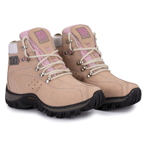 BOTA CATERPILLAR FEMININA COM DETALHES ROSA