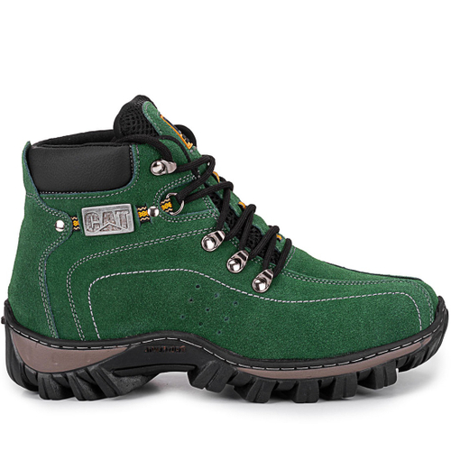 Bota Caterpillar Original Masculina palmilha a Gel Couro Legitimo Verde  Impermeável Confortável.