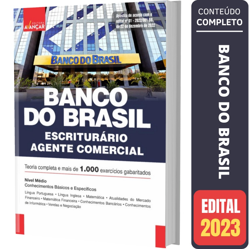 Apostila Banco Do Brasil 2023 Escriturário Agente Comercial No Shoptime