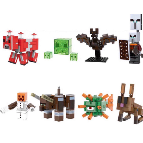 Kit 8 Bonecos Big Animais Blocos De Montar Minecraft em Promoção na  Americanas