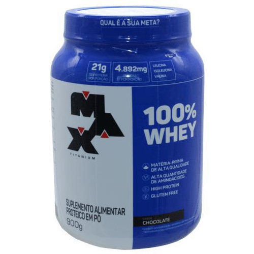 100% Whey Protein Max Titanium Proteina Sabor Chocolate 900G ...