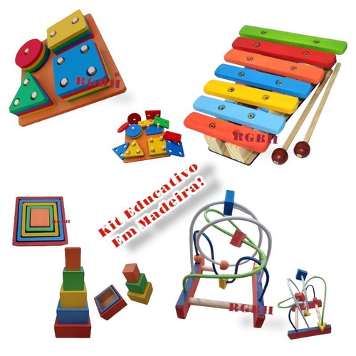 Brinquedo Educativo Didático Descobrindo o Alfabeto - Coleção Madeira Be A  Bá 52 Peças Grandes - Jogo Infantil Pré Escolar 3 Anos 4 Anos 5 Anos - Nig  Ref. 0421