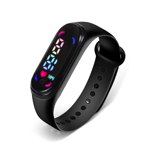 Relógio Digital Esporte Bracelete Led Adulto Infantil Smart - - Preto