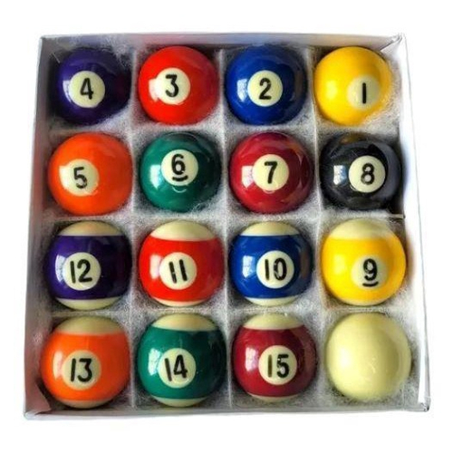 Jogo Bolas De Bilhar Sinuca Numeradas 50Mm Snooker